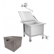 Видуар технический слив (поддон) 630х630х500 С ПОДЪЕМНОЙ РЕШЕТКОЙ, ПЕДАЛЬ, СМЕСИТЕЛЬ  с ПЕСКОУЛОВИТЕЛЕМ 17 литров